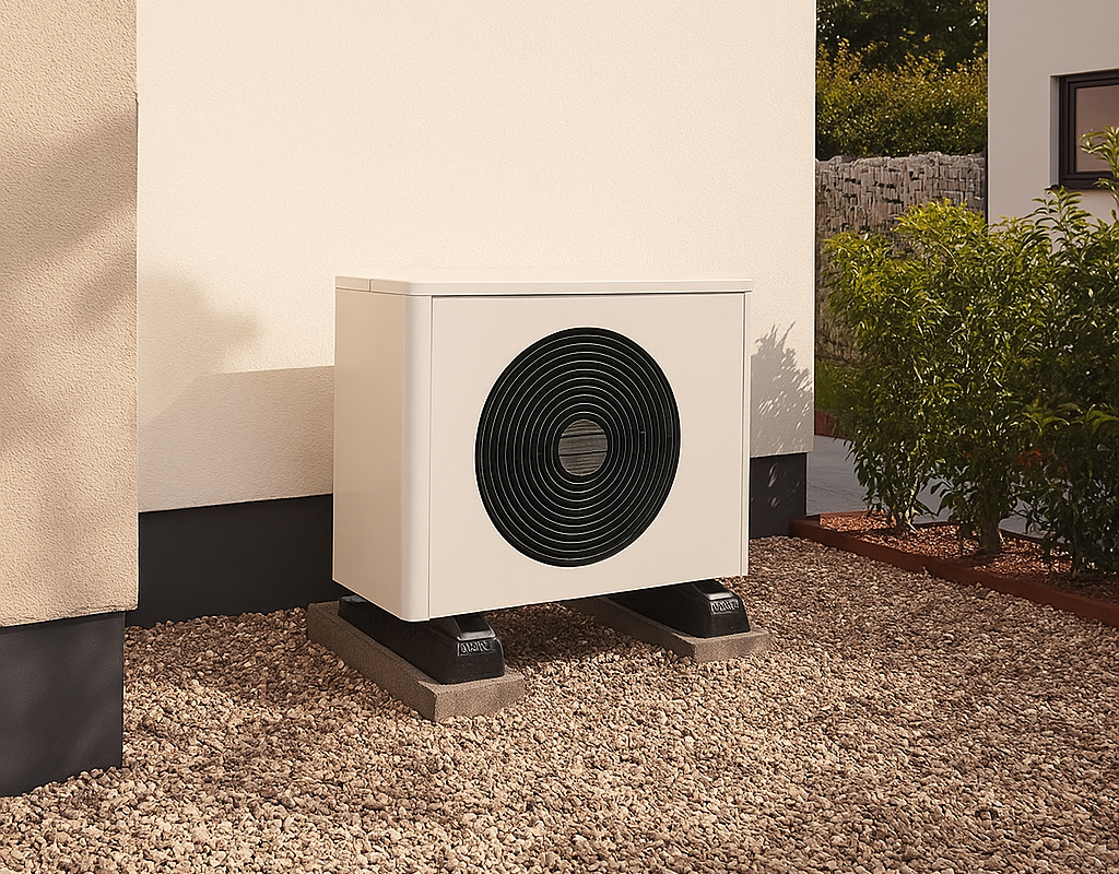 Loodgieter installeert lucht-water warmtepomp bij woning