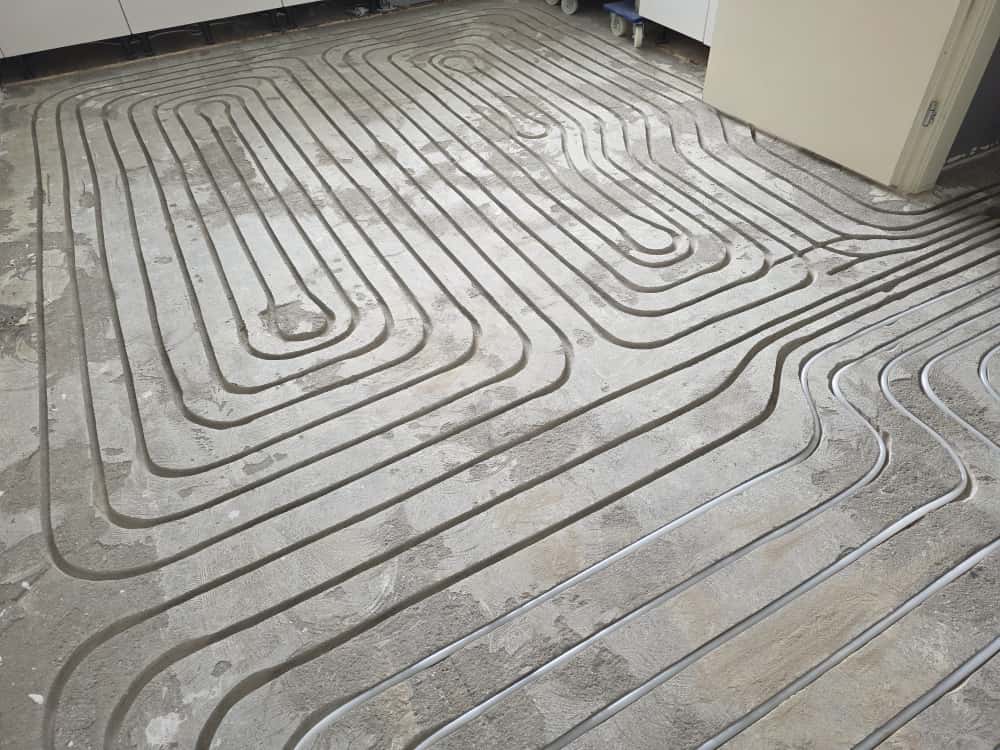 vloerverwarming die gelegd is