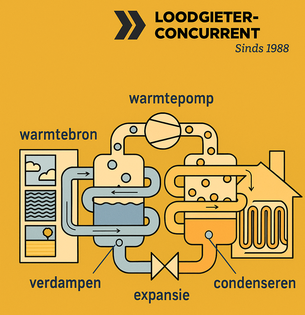 Werking van een warmtepomp installatie