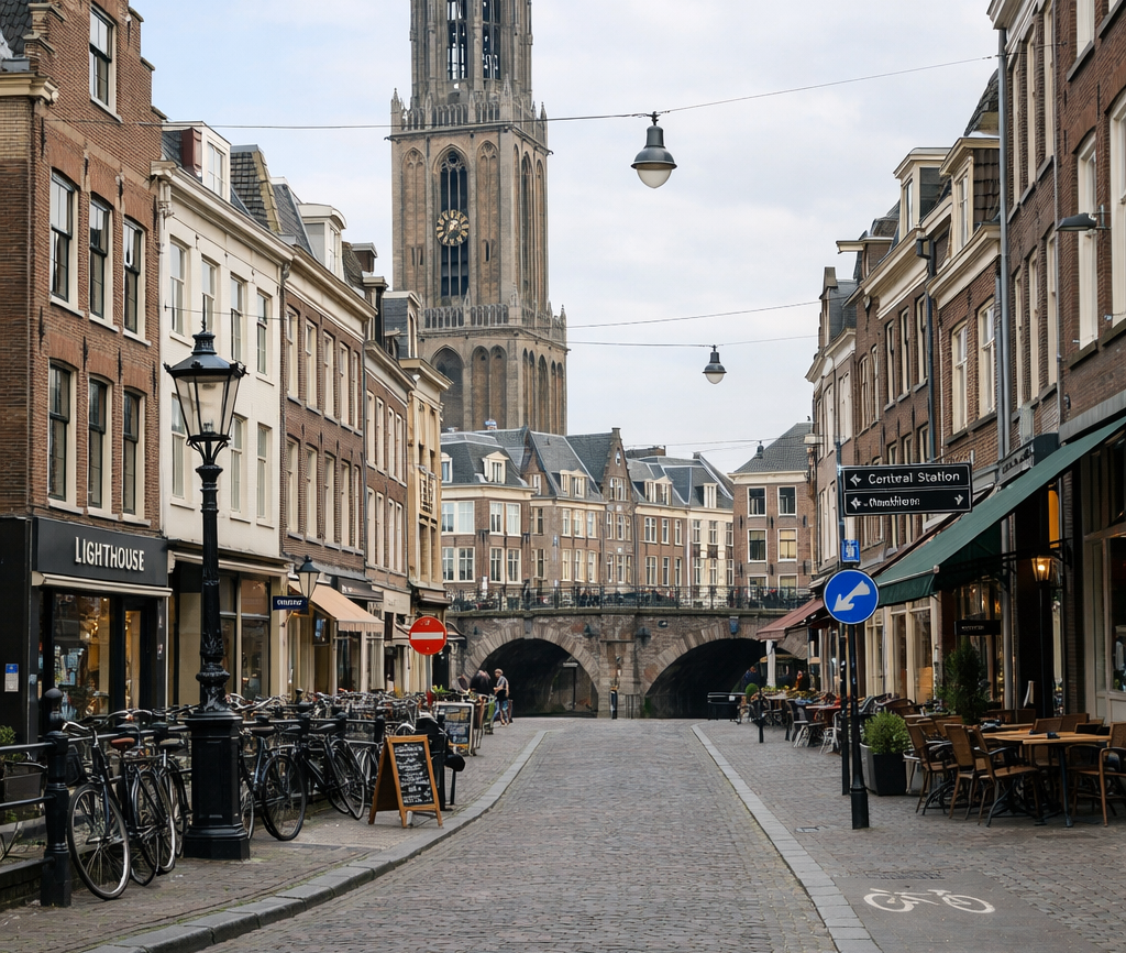 Straatbeeld in het centrum van Utrecht